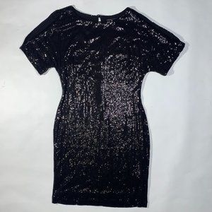 Black sequin stretch dress